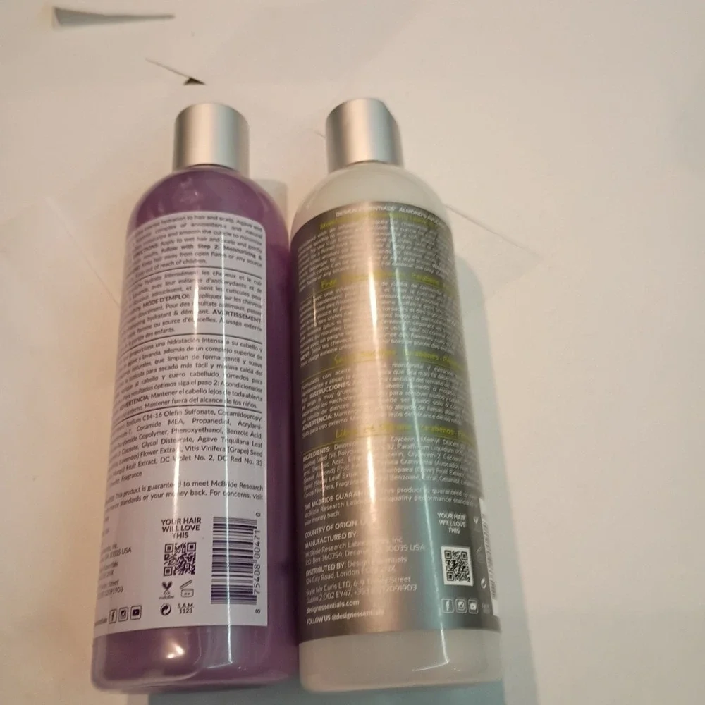 2x Lot Design Essentials Agave Lavender Shampoo + Almond Avacado Conditioner Set